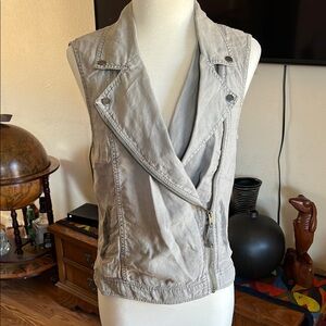 Michael Stars Light Gray Moto Vest